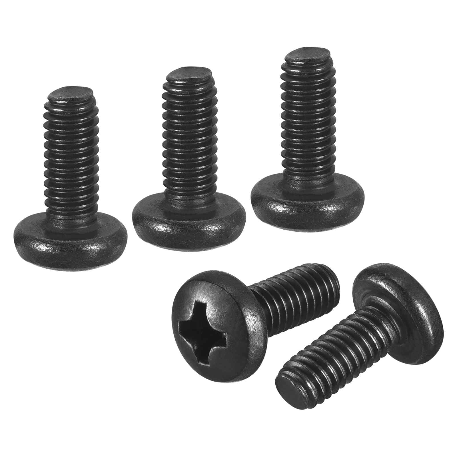 DTGN M4-0.7x10 Pan Head Machine Screws - 50pcs - Good for Machinery - 304 Stainless Steel Phillips Machine Screws Bolts - Black