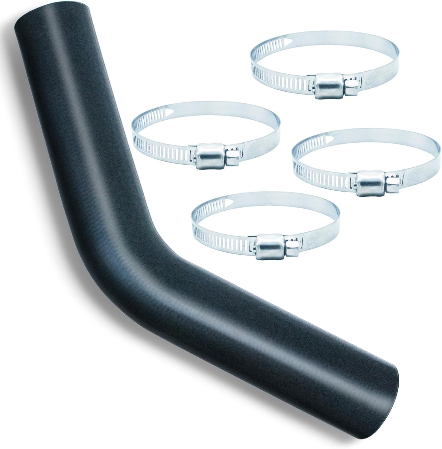 Gasoline Fuel Filler Neck Hose 2 inches Inside 45 degree Reinforced Gas tank (2" ID 15 7/8" Long) with 4 Hose Clamps
