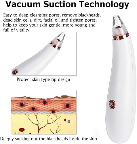 Miniatura 5 de Aspiradora de poros para eliminar puntos negros con 3 sondas de succión reemplazables, limpiador de poros de puntos negros, kit de extractor