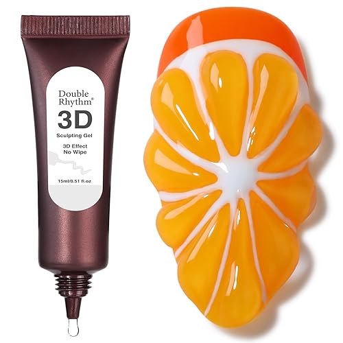 Double Rhythm Gel de uñas en gel 3D de 0.5 onzas, no se limpia, para diseños de uñas, arte de uñas para dibujar, moldear, escultura y decoración