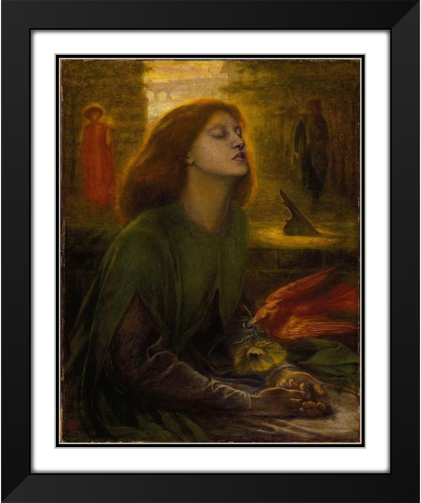 ArtDirect Beata Beatrix 15x18 Black Modern Wood Framed with Double Matting Museum Art Print by Rossetti, Dante Gabriel