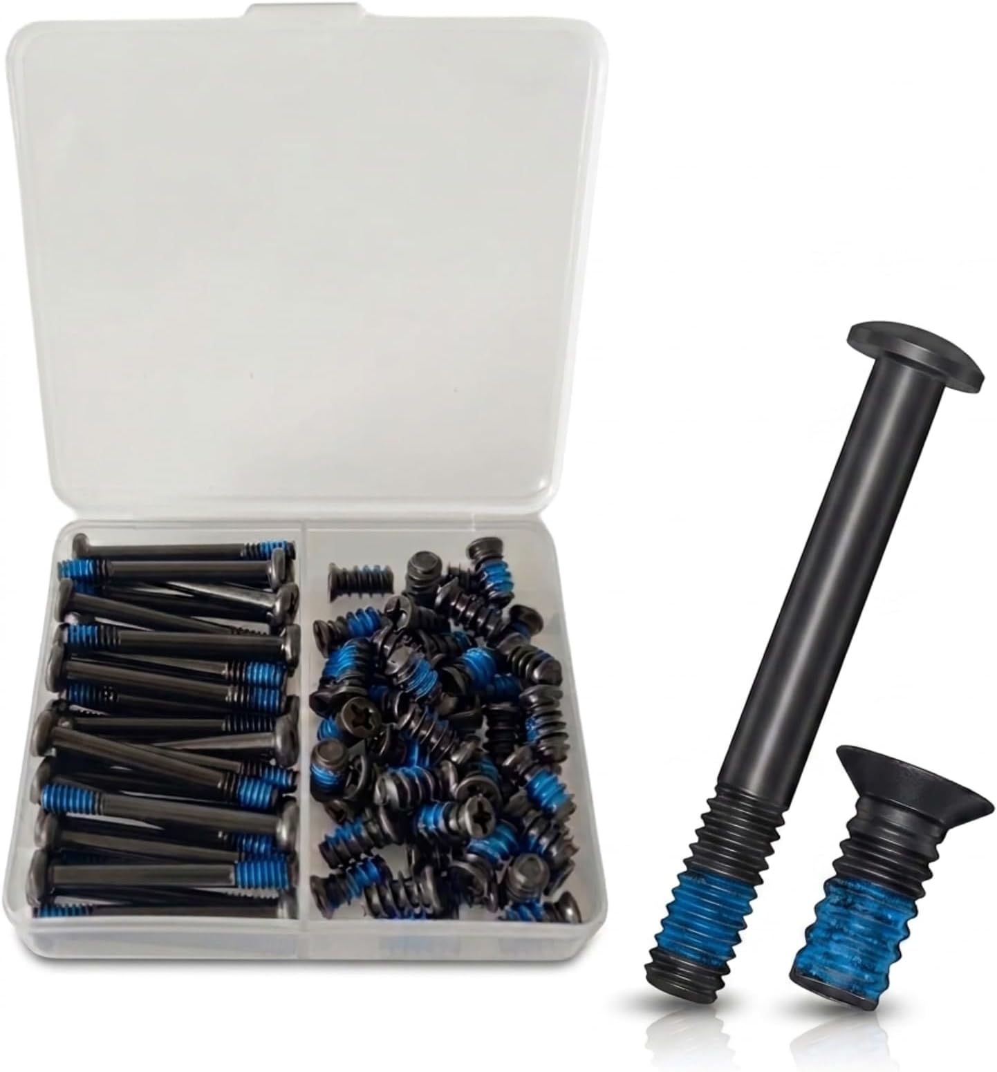 Easycargo Case Fan Screws Computer Case Fan Screws with Long Case Fan Screws PC Radiator Fan Screws for 70mm 80mm 90mm 92mm 120mm 140mm PC Cooling Fan Black (30pcs Long+50pcs Short)