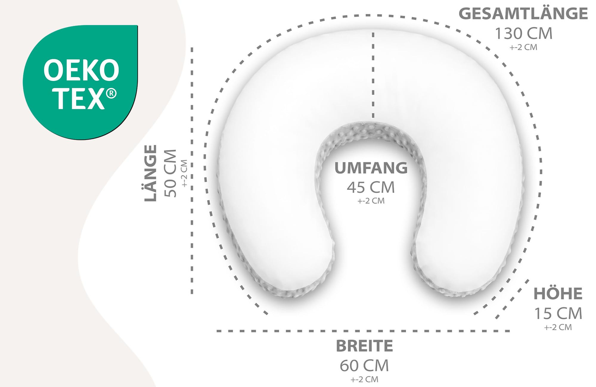 Totsy Baby Coussin Allaitement et Grossesse 130 cm- Coussins d'allaitement Bebe et Oreiller de maternité pour Femme Enceinte Minky Petit oreillers Maternite Oeko-Tex Cerf Gris