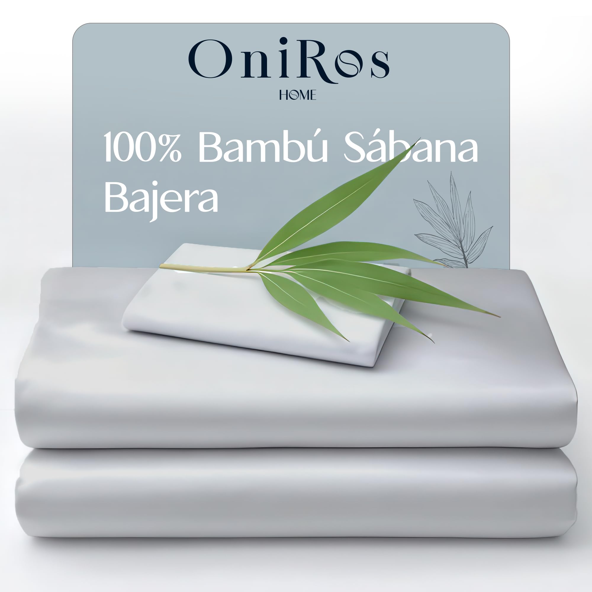 ONIROS Home Sabana Bambu Bajera Ajustable de 90x190/200 ORGÁNICA SATÉN de 300 Hilos, Sabanas Bambu Antiacaros, Hipoalergénica, Sostenible, Sábanas Termorreguladora (Sabanas de Saten, Gris Suave)