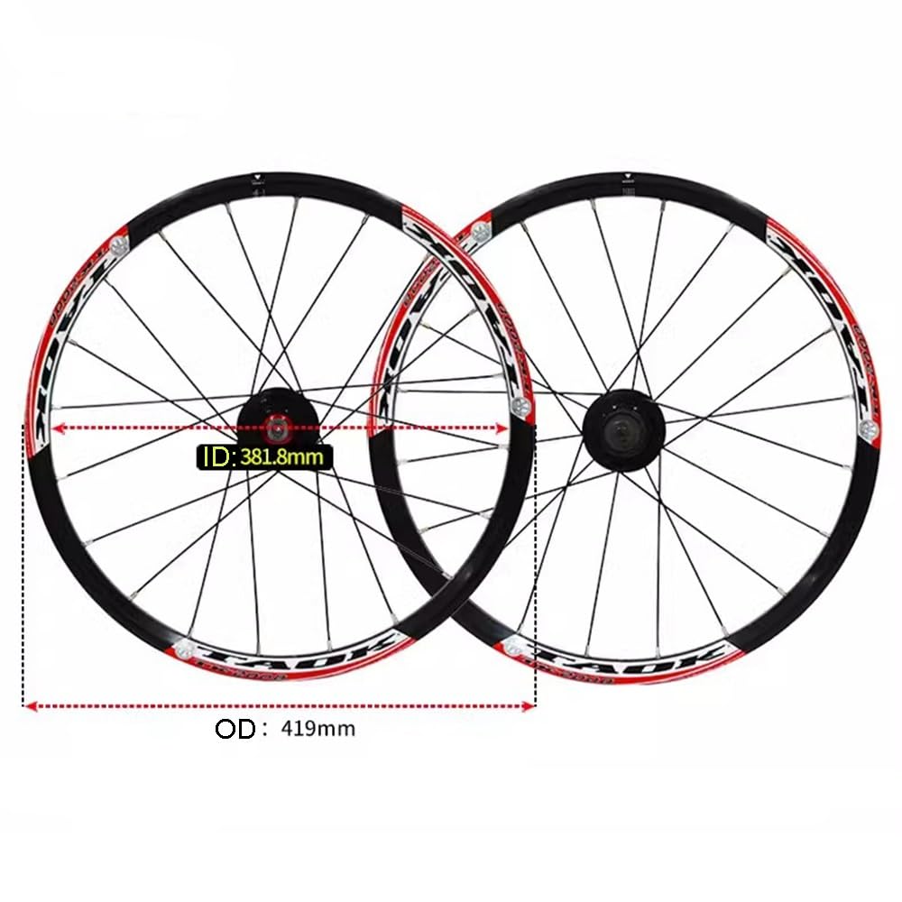 Juego de Ruedas con Freno de Disco 406 20" para Bicicletas Plegables BMX