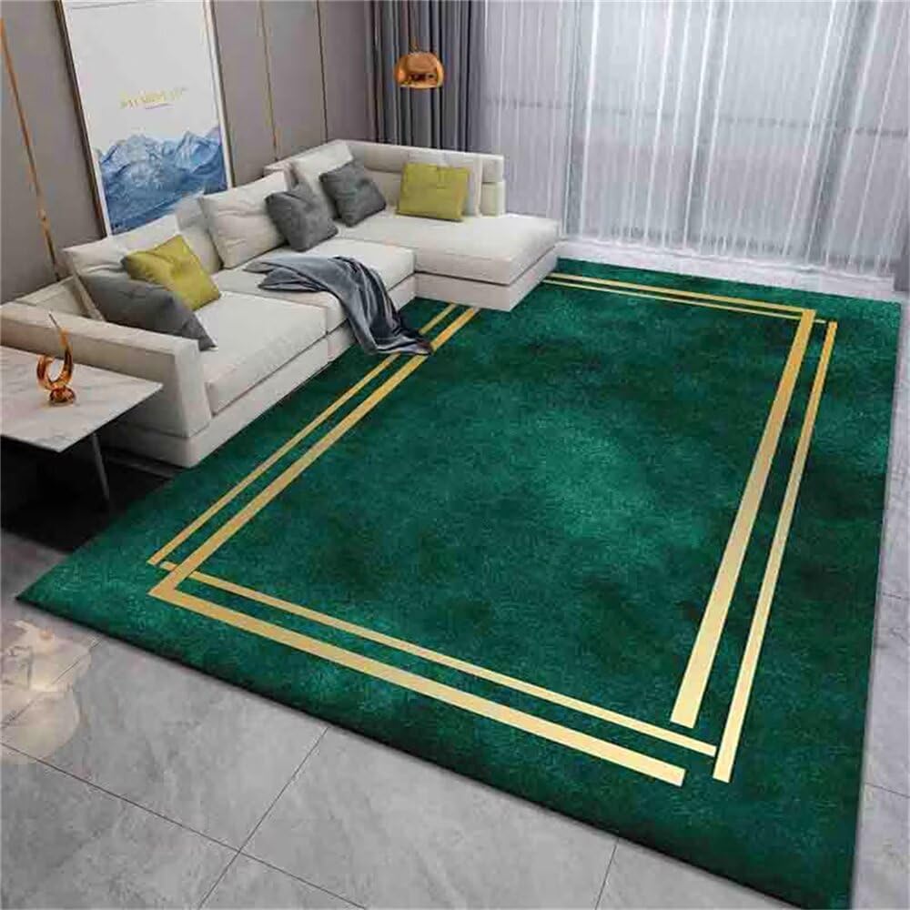 Tapis de salon vert 120x170 cm à motif géométrique pour chambre