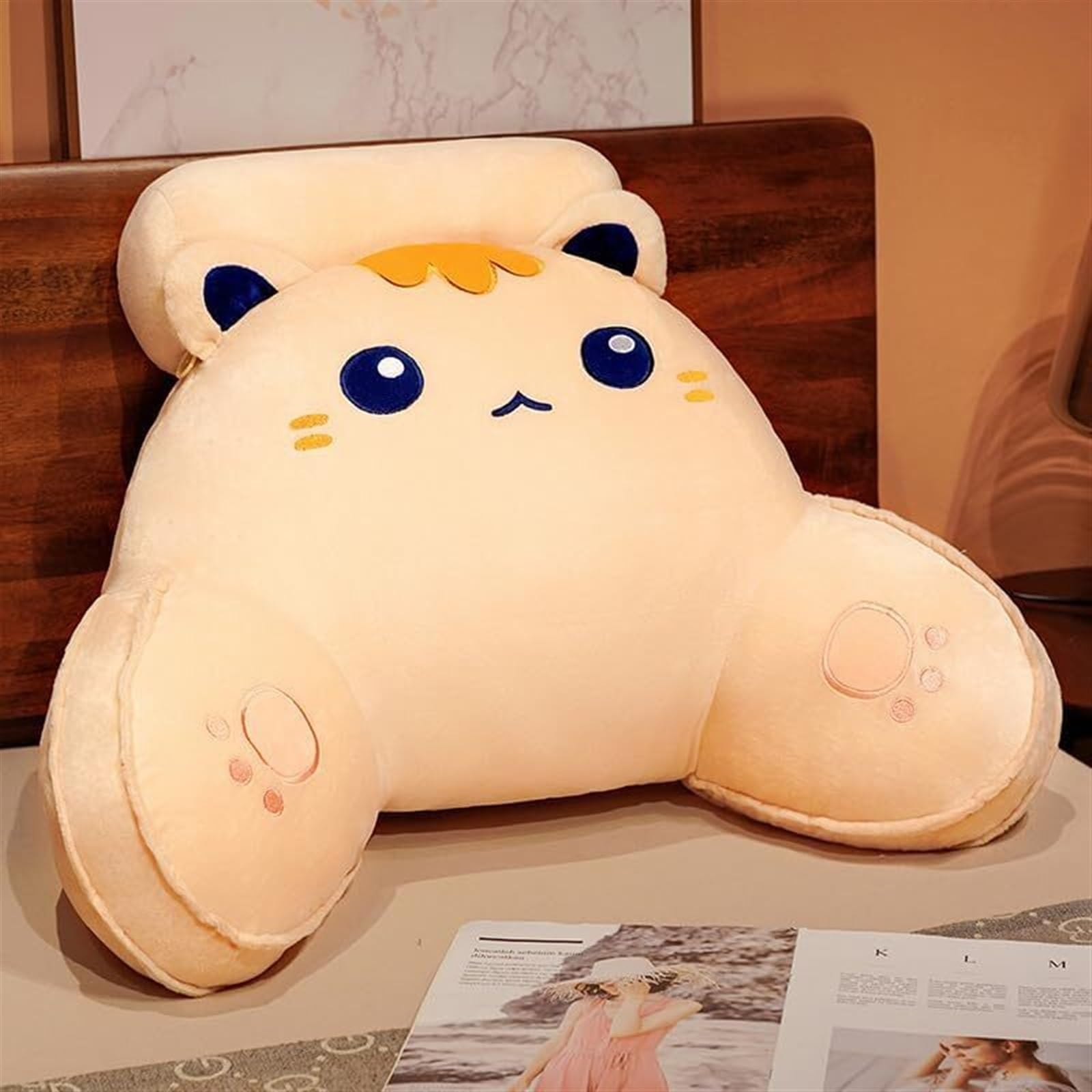 Uoxhfdh Beige Back Support Comfortable Backrest Cushion To Relax Arm And Lumbar Fluffy Waist Rest Cushions(,70 * 50Cm)
