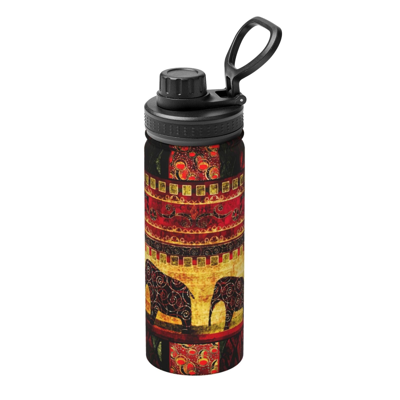 Gourde de sport éléphant africain en inox pour randonnée