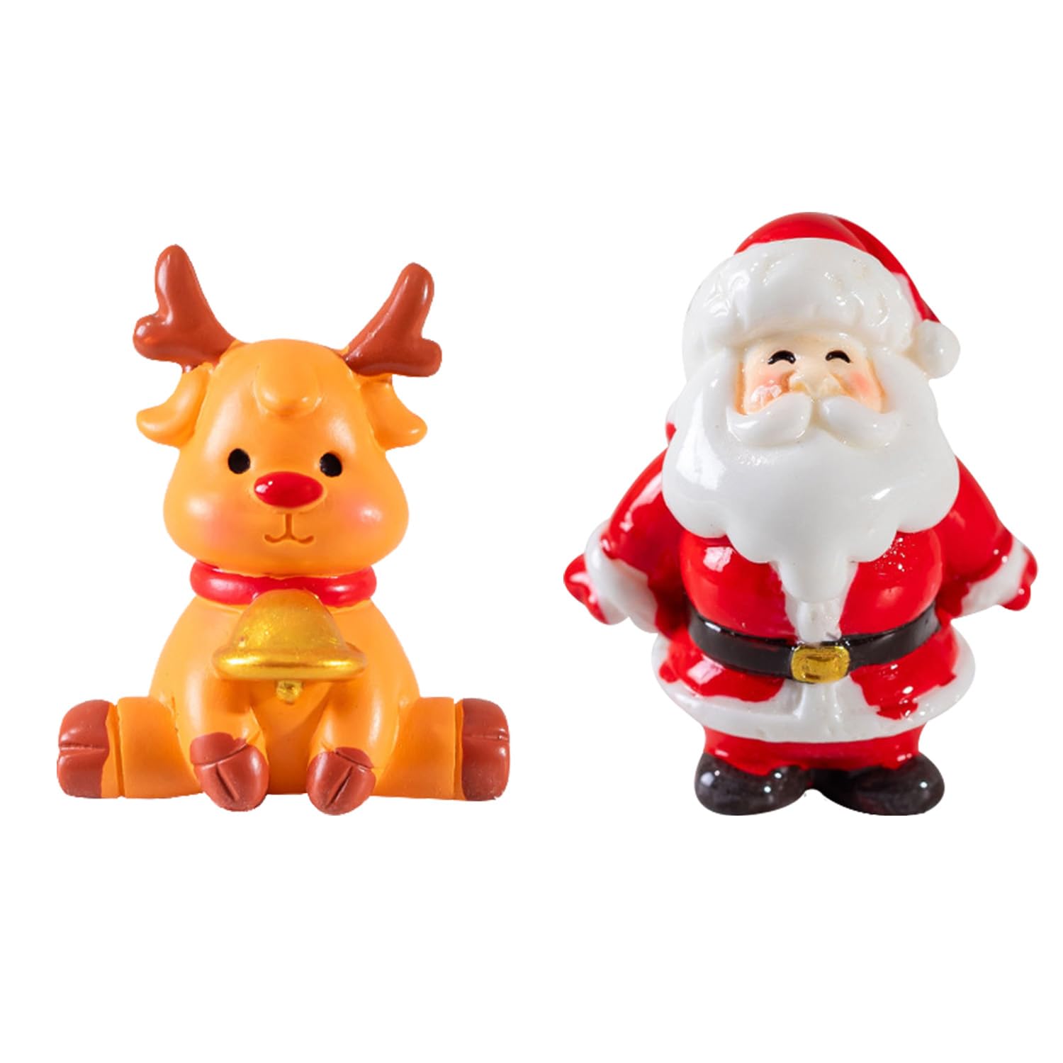 MEISH 2 Pieces Christmas Aquarium Decorations Resin Santa Claus Reindeer Fish Tank Figurine Xmas Landscape Ornament Figurine for Xmas Holiday Aquarium Table Decor
