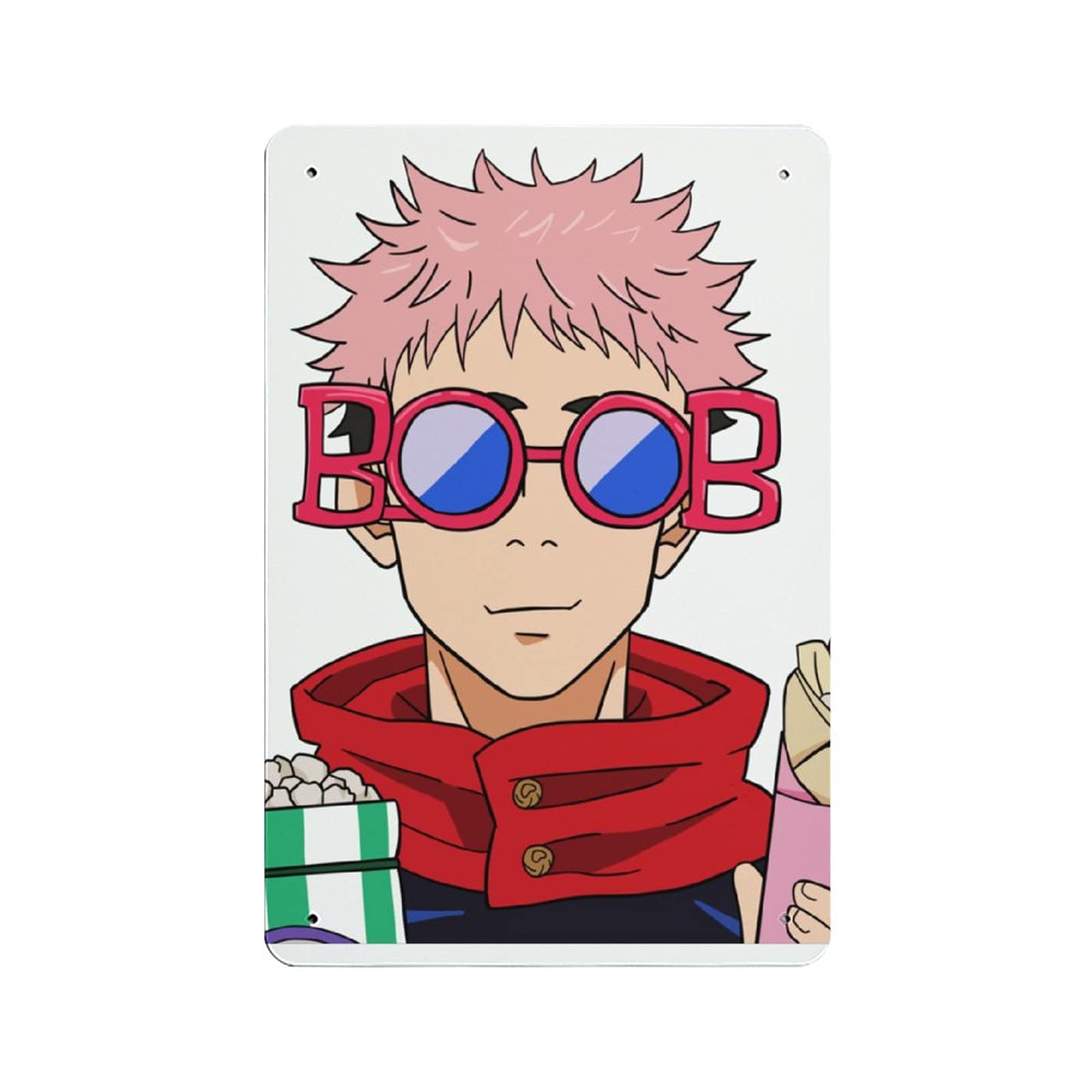 ZHAOXING 5213 Jujutsu Kaisen Itadori Yuji Meme Redraw Anime Metal Posters Tin Sign Poster Art Wall Painting Decoration for Cafe Bar Bedroom Anime Room Decor 12“ x 8”