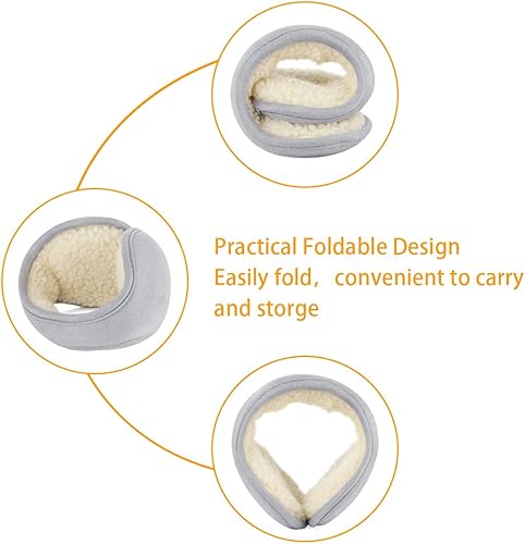 Miniatura 4 de uxcell Orejeras plegables de punto de vellón para mujer, para invierno