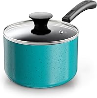 Vista 8 de Cook N Home - Sartén antiadherente de 1 cuarto de galón con tapa de vidrio, olla pequeña multiusos antiadherente, olla de cocina de aluminio