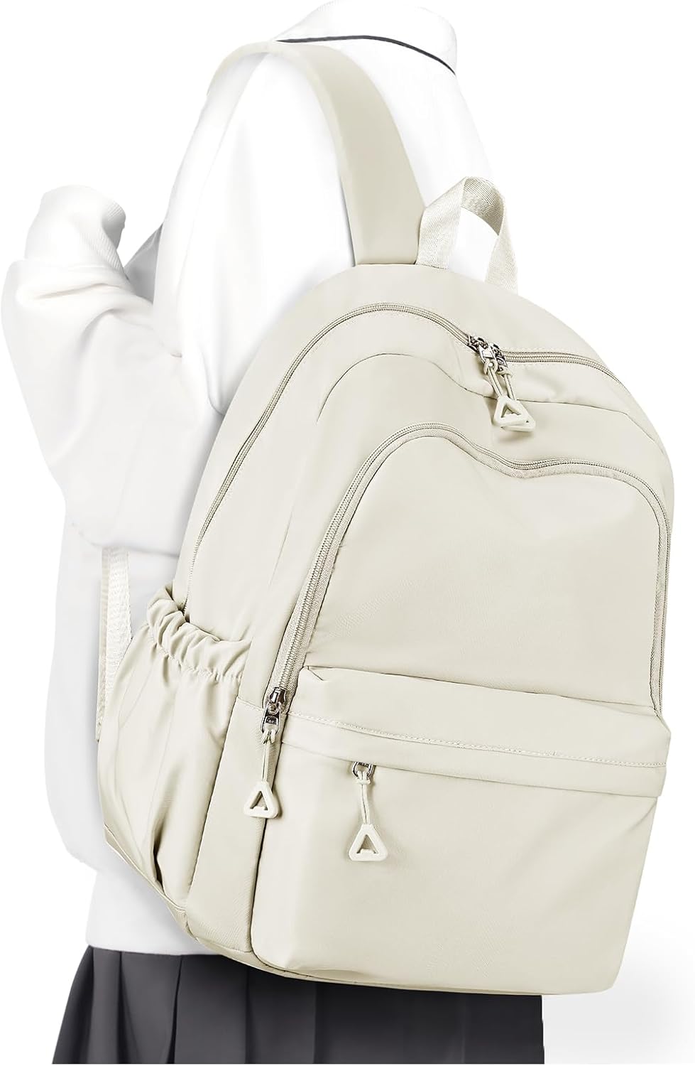 winspansy Backpack for School Teenage Girls Boys,Waterproof Lightweight School Bags Travel Daypack Simple Cute College Backpack Rucksack for Women Men fit 14 Inch Laptop,Beige