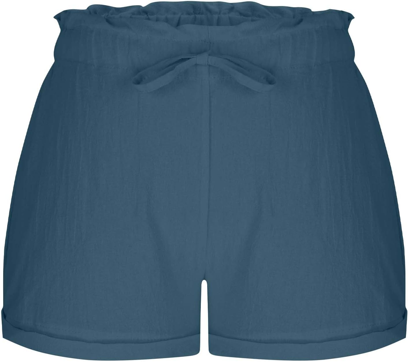 Womens Cotton High Waisted Shorts Casual Summer Ruffles Elastic Waist Short Pants 2026 Beach Vacation Clothes Pockets