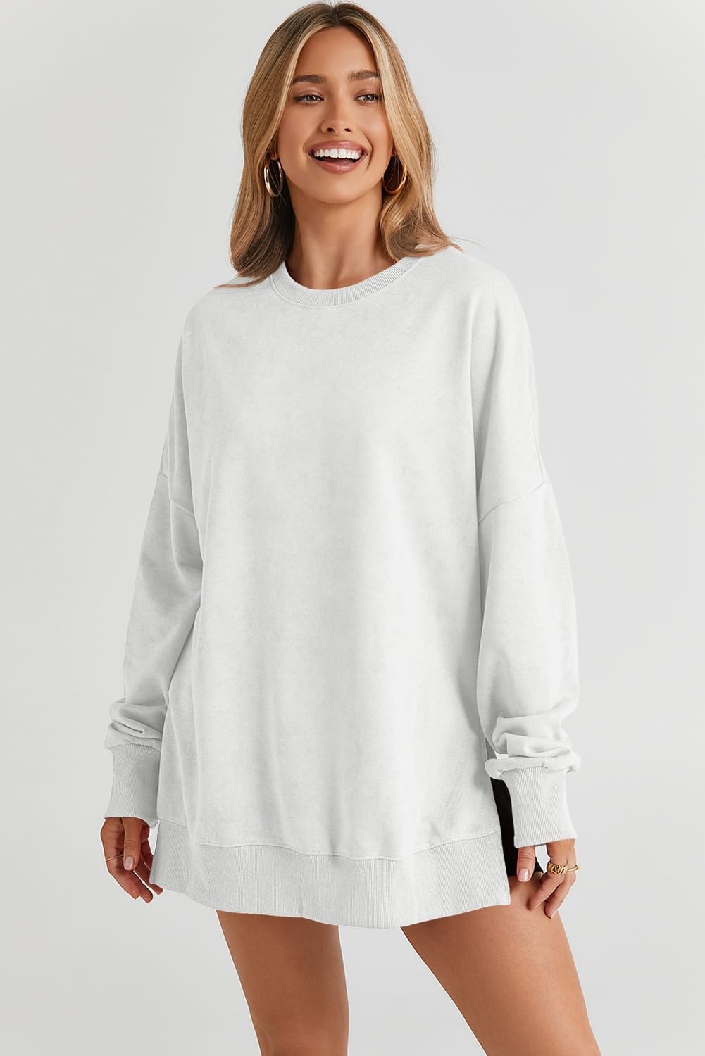 SHEWIN Womens Sweatshirt Casual Long Sleeve Crewneck Lightweight Pullover Tops Loose Sweatshirts - Image 2