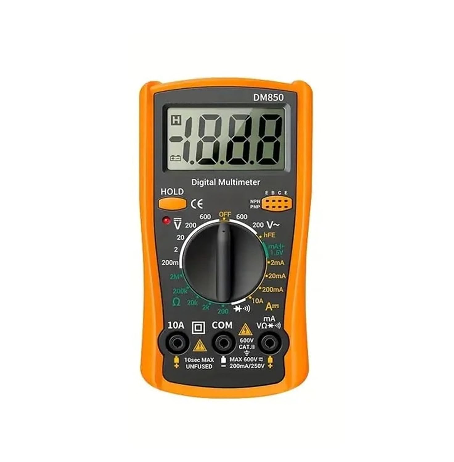 DM850 Professional Digital Multimeter DC Voltage Tester(Orange)