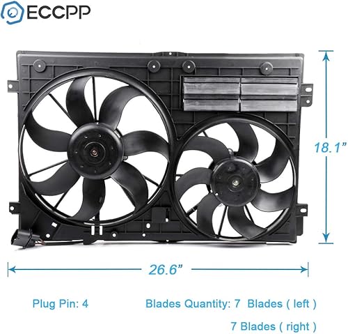 Miniatura 2 de ECCPP Reemplazo del ventilador de refrigeración del radiador del condensador de CA A/C para Audi 2006-2013 para Audi para A3 Quattro/TT 2006-2015