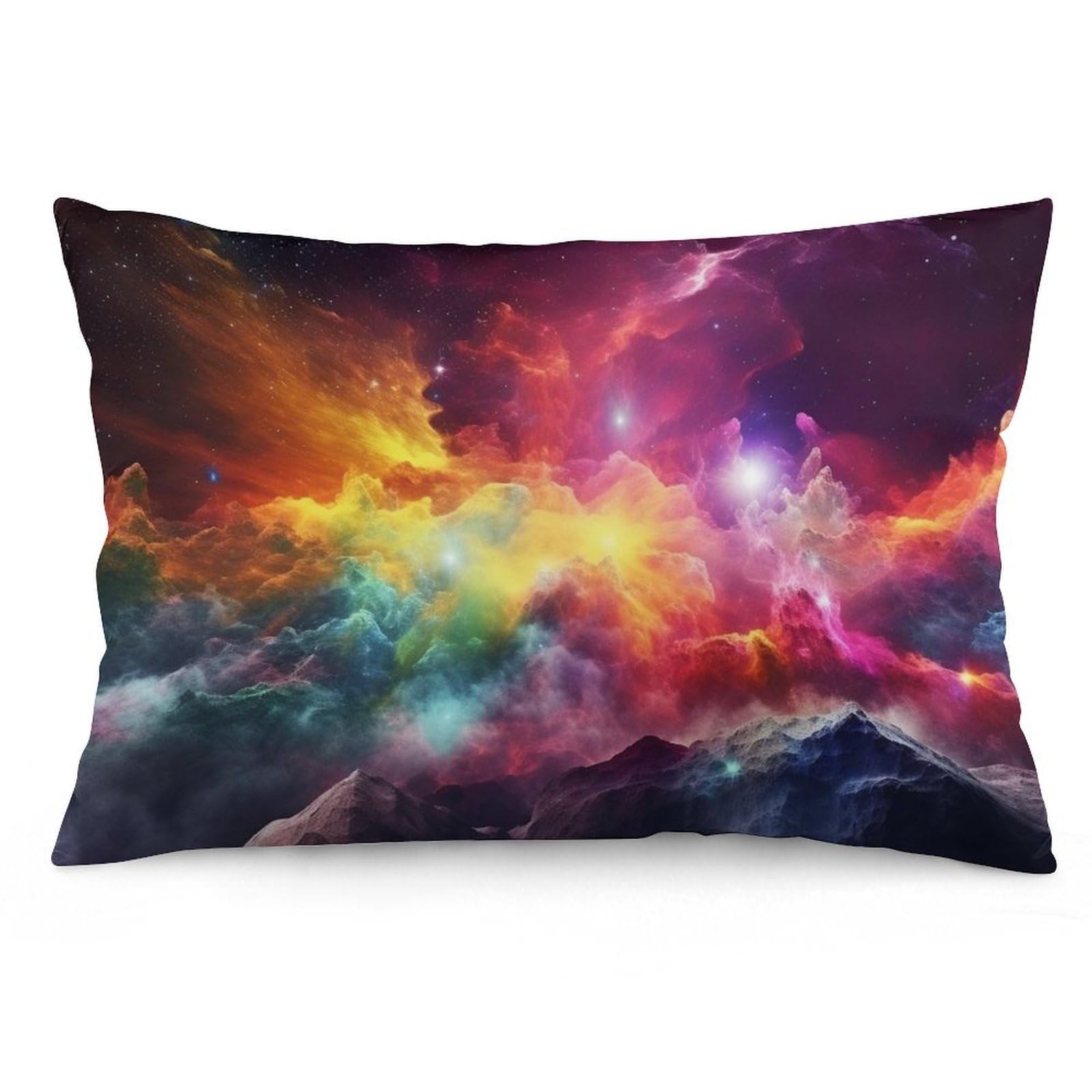 2 Pack Pillow Cases for Hair and Skin, Soft Breathable Pillow Case Covers with Hidden Zipper, Colorful Outer Space Pillowcase 16 "x24 Pillow Covers for Sleeping Gift