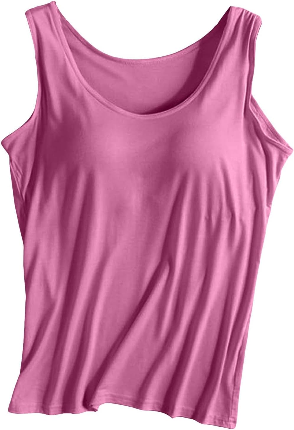 Women Tank Tops with Built in Bra Padded Summer Sleeveless Wide Strap Basic Sleepwear Workout Yoga Camisole Top