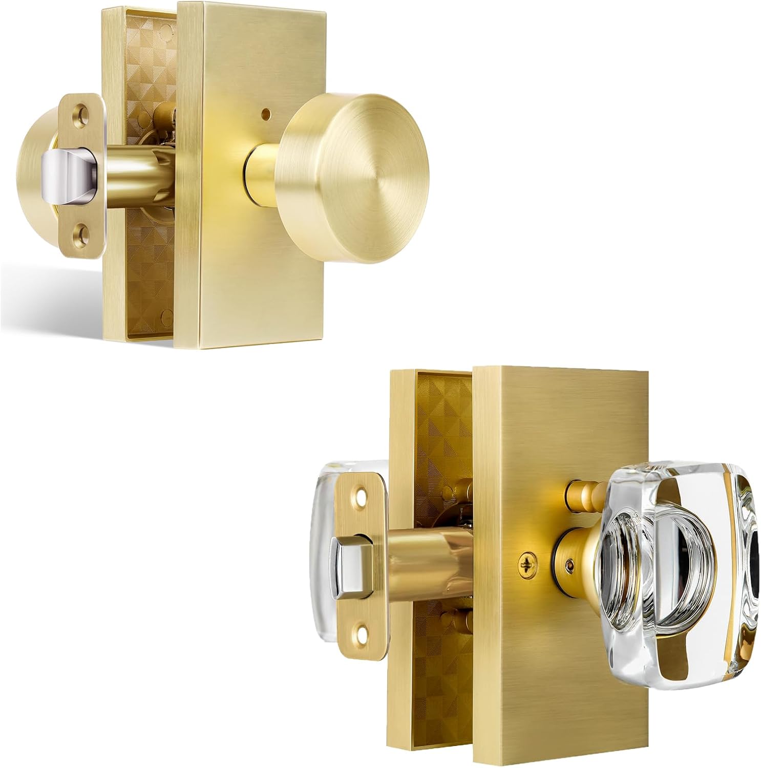 Gold Door Knob and Glass Door Knob