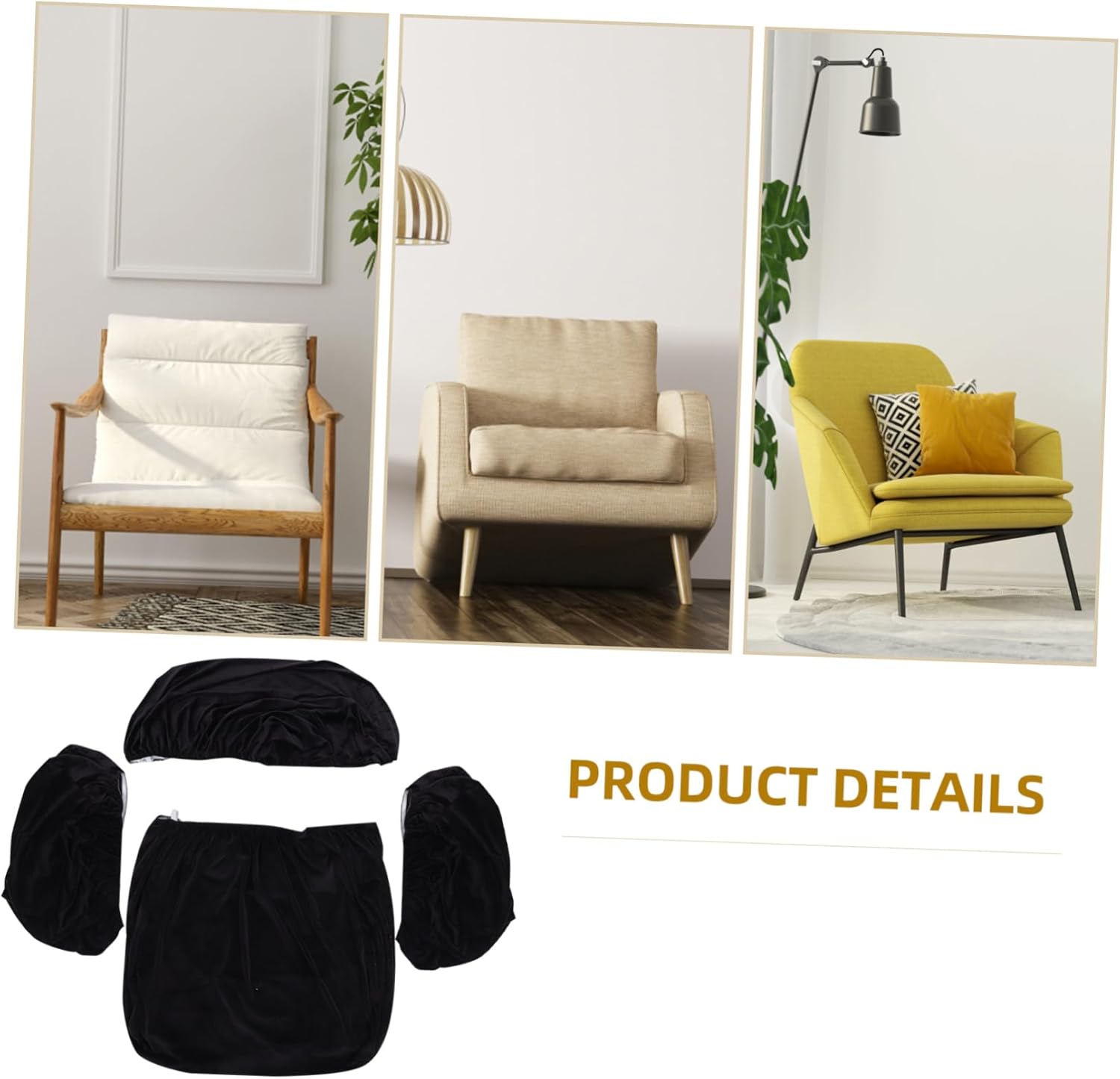 1set Recliner Couch Cover Protector Stretchy Slipcover for Recliners High Elasticity Easy to Install Black Set for Home and Protection from Stains and Scratches