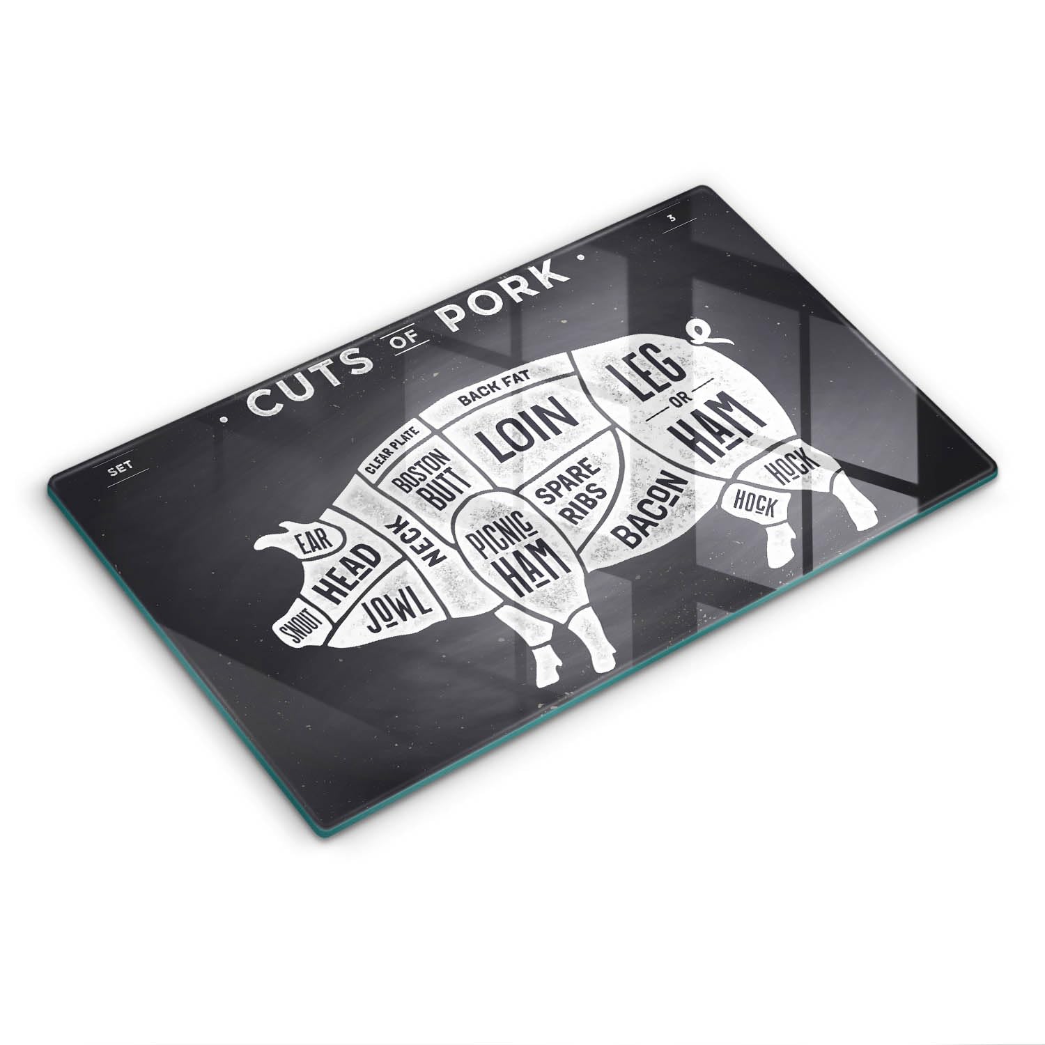 Planche à découper matériau résistant Wallfluent 52x30cm pour viande de porc