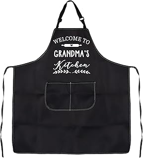 PXTIDY Welcome to Grandma's Kitchen Grandma Apron With Pockets Grandma Kitchen Apron Grandma Cooking Baking Gift
