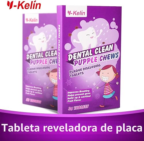 Miniatura 2 de Tabletas reveladoras de placa dental para niños y adultos – Mostrar placa cambiando de color – Ayuda a enseñar hábitos de cepillado para dientes