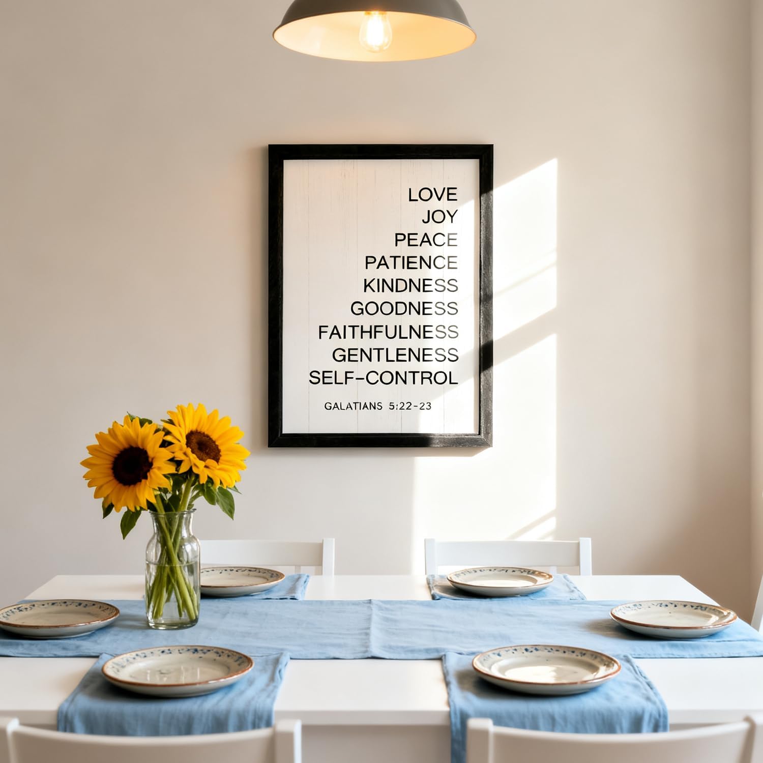 The Fruit of the Spirit Rustic Bible Verse Framed Wall Art, 16''×11'' Religious Christian Saying Sign, Vintage Positive Horizontal Holy Inspirational Catholic Scripture Gift Decor for God Jesus Christ Prayer