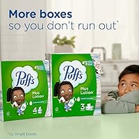 Vista 7 de Puffs Plus Loción de pañuelos faciales, 1 caja familiar, 124 pañuelos por caja