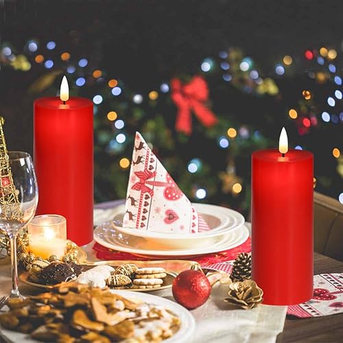 Miniatura 2 de Juego de 2 velas LED parpadeantes sin llama, funcionan con pilas con temporizadores de control remoto para decoración de Navidad, boda, fiesta,