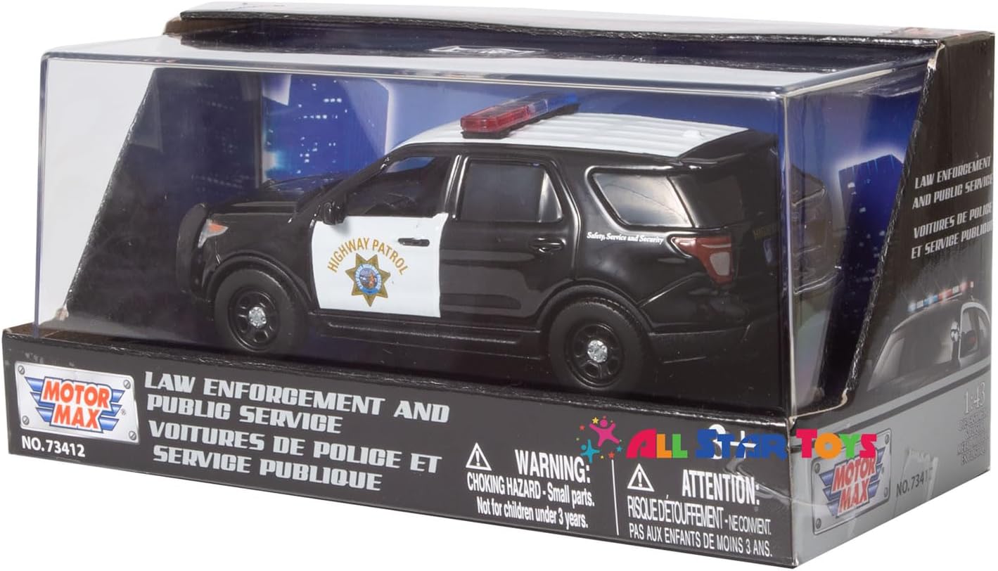 Motormax 2015 Ford Explorer California Highway Patrol CHP Police Interceptor 1:43 diecast Model w/Acrylic case 79480