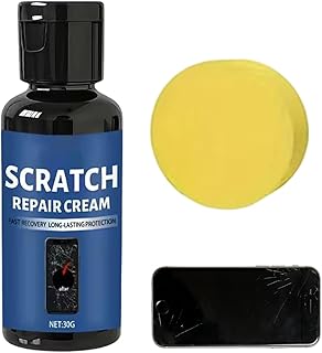 スクリーン傷除去剤,スポンジ付き 修復コーティングワックス,30グラムスマートフォン画面傷除去キット - スマートフォン 時計 メガネ カメラレンズ タブレット等用