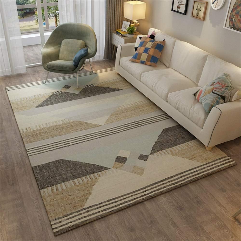 WSX Rectangle Carpet Nordic Style Living Room Bedroom Large Area Rug Modern Minimalist Sofa Bed Side Pad No Mites Non-slip Kids Crawl Mat Geometric Pattern, Customizable (Size : 160X230cm)