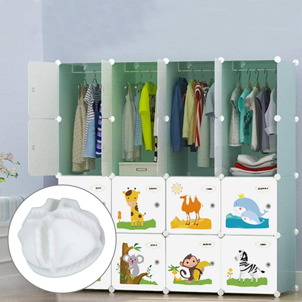 40pz Connettori in Plastica Cube Connettore a Cubo in Plastica per Armadietti Organizer Modulare Chiusura per Fermaglio per Armadio a Fibbia Clip per Guardaroba Scaffali (Bianco)