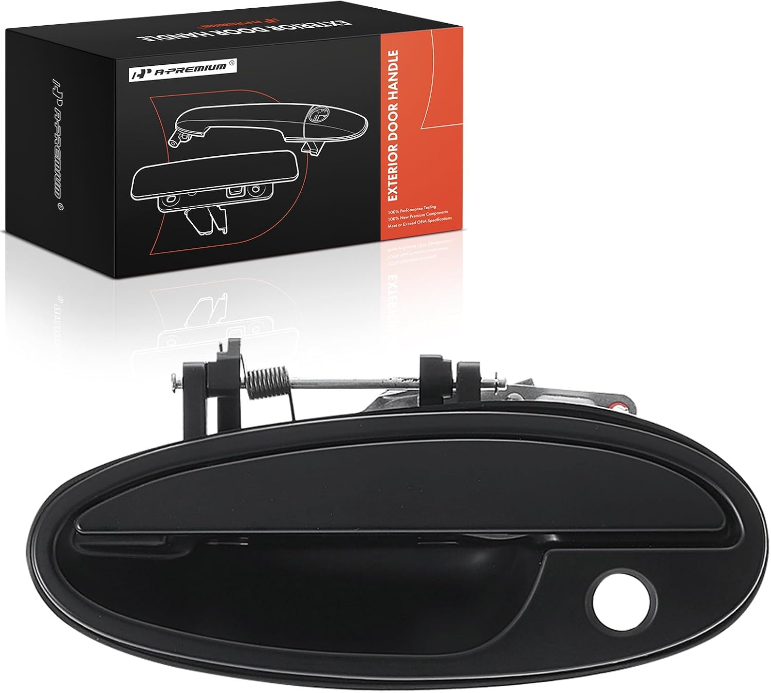 A-Premium Front Left Driver Side Exterior Door Handle with Keyhole Compatible with Buick Park Avenue 1997-2005, Riviera 1997-1999 & Oldsmobile Aurora 1997-1999, Smooth Black