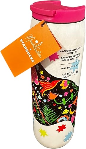Miniatura 3 de Starbucks Vaso grande de acero inoxidable con purpurina blanca Manuela Guillen 2023, 16 onzas