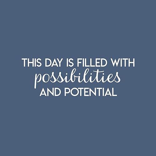 Vinyl Wall Art Decal - This Day is Filled with Possibilities and Potential - 10" x 30" - Positive Motivational Self Esteem Quote for Home Bedroom