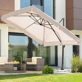 Ombrellone Da Giardino Decentrato Garda 4x3m - In Alluminio, Telo Anti-UV Beige - Foto 4