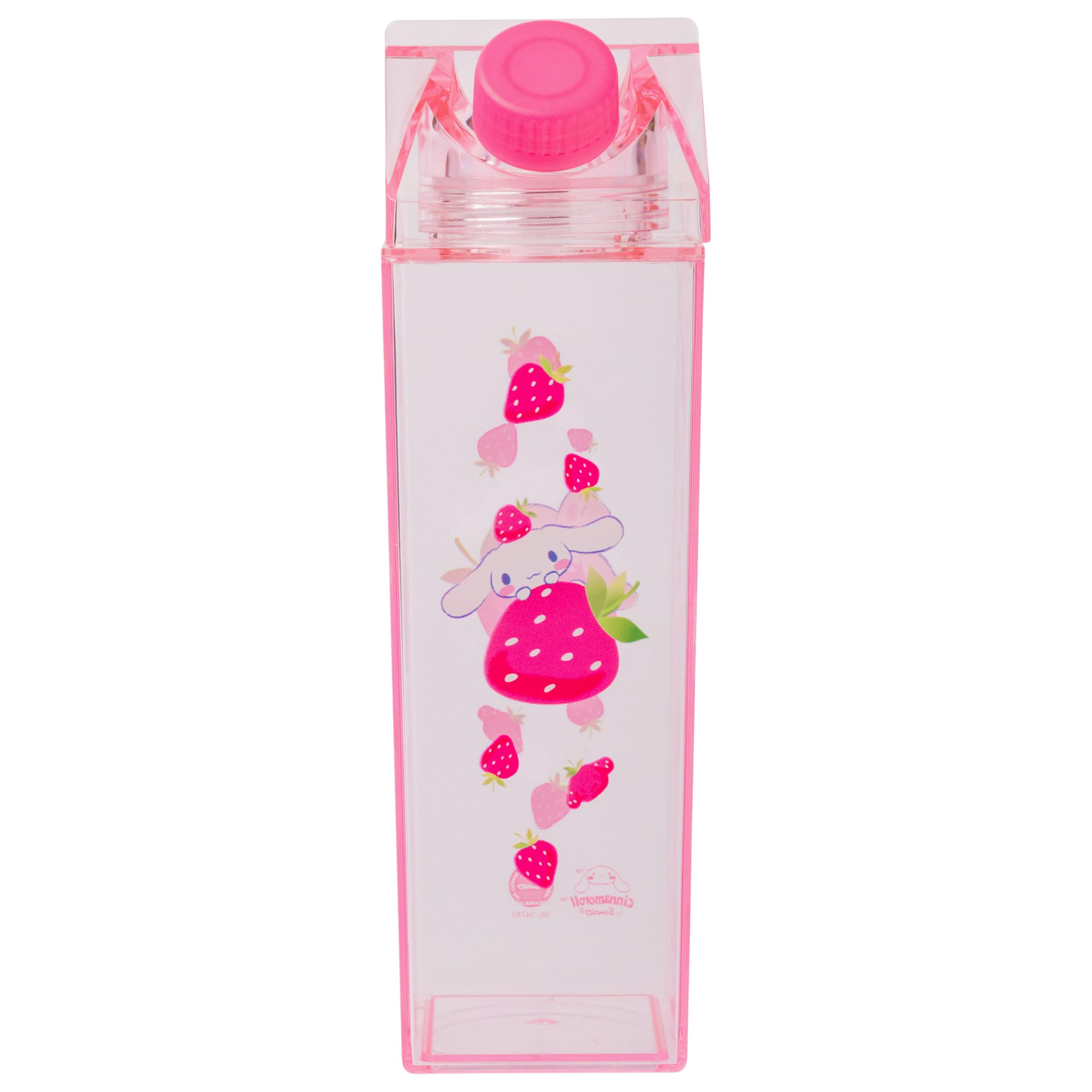 Silver Buffalo Sanrio Cinnamoroll Rolling Strawberry Sanrio Hello Kitty And Friends Plastic Milk Carton Bottle Featuring Cinnamoroll, 16.2 Ounces