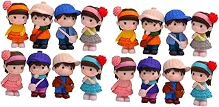ORFOFE 16 pcs Birthday Statues Decoration for Cake Girls Landscape Cute Statue Decorative Ornament Kawaii Lovers Gift and Garden Girl Boys Colorful Micro Desktop Creative Doll Car