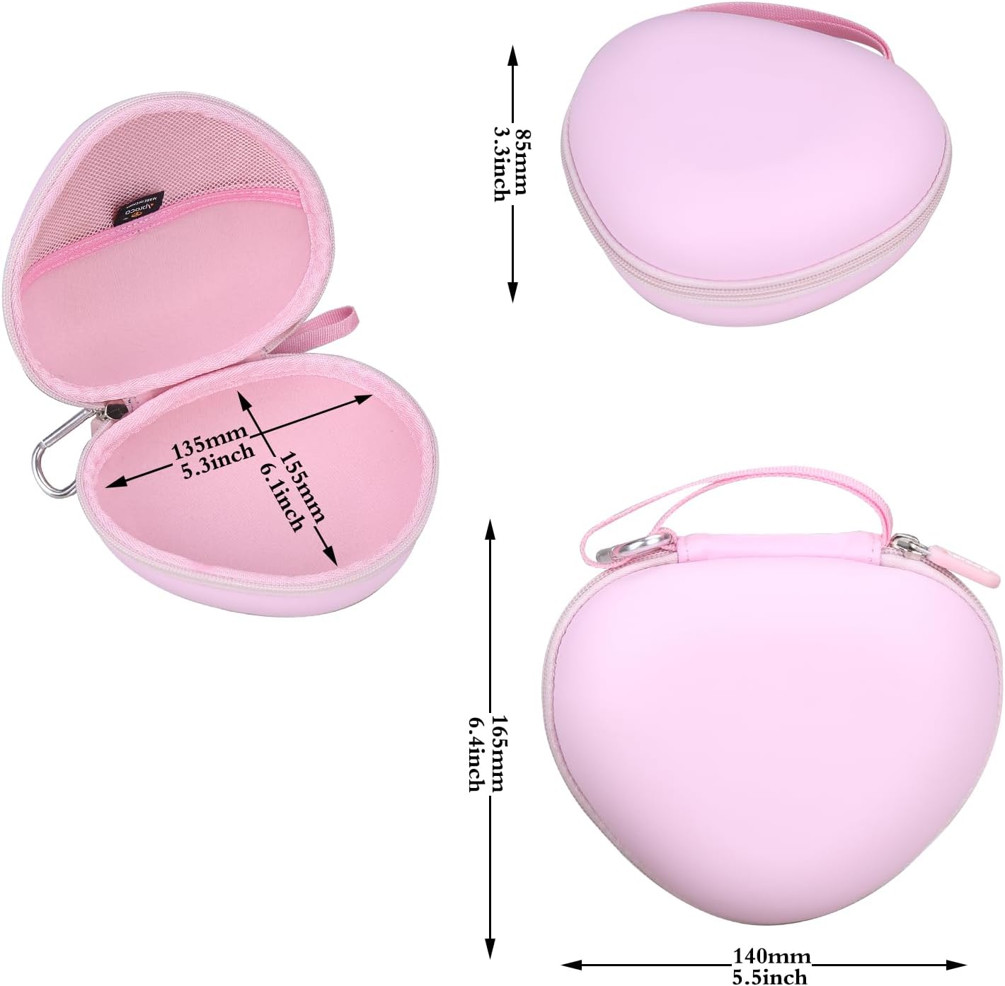 Aproca Kids Headphones Case Compatible with iClever BTH12 / HS19 / BTH26 Kids Bluetooth Headphones, Storage Hard Bag -Cloud Pink (Case Only) - Image 5