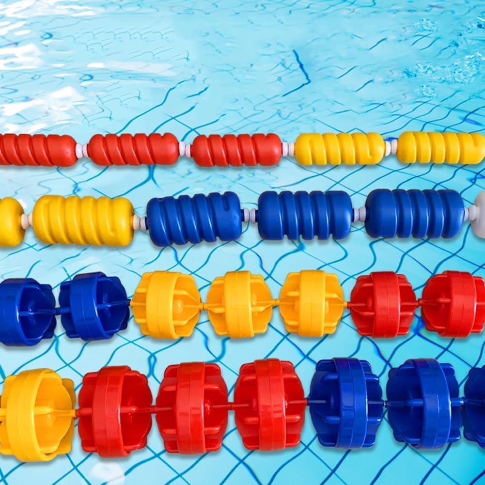 LXXW Swimming Pool Lane Divider Rope, Safety Float for Shallow/Deep End Swimming, 7m (22.96ft) Competition Pool Marker, Durable 6cm Diameter Beach Float