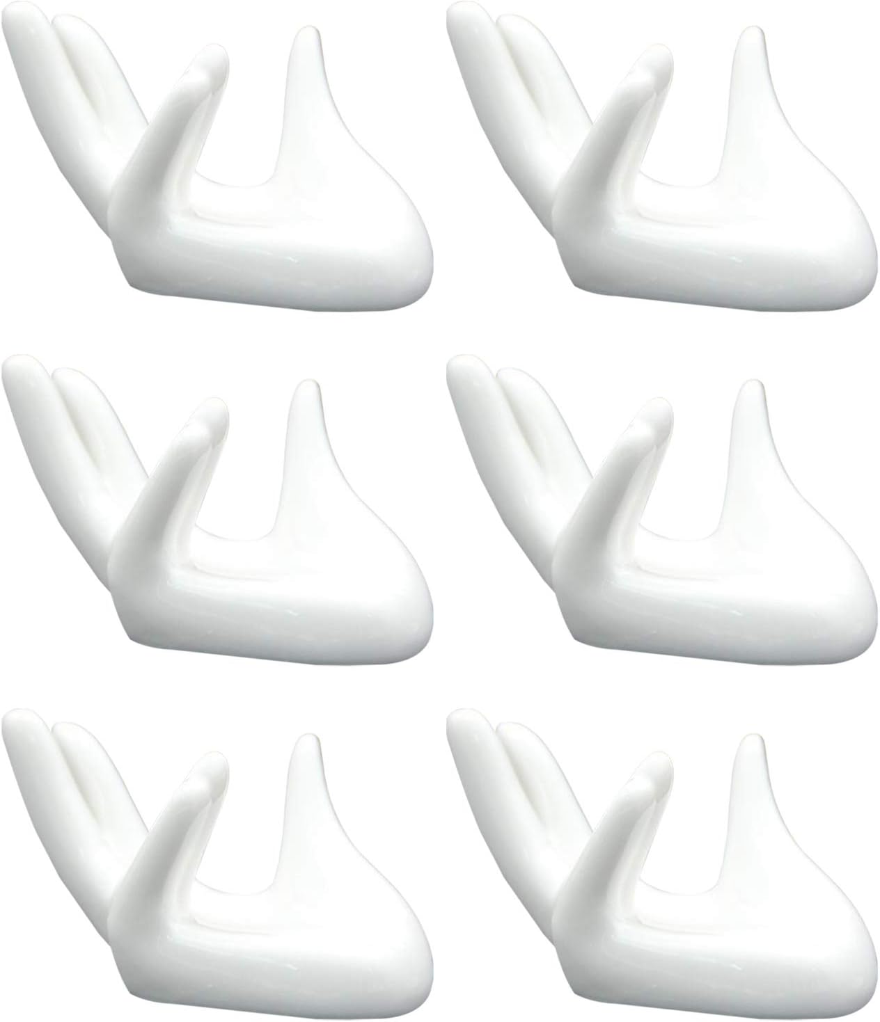 Egg Cup Set White Funny Made of Porcelain with Hand Shape for Home, Kitchen and Restaurant, 8 x 4.5 cm,Set of 4 ()