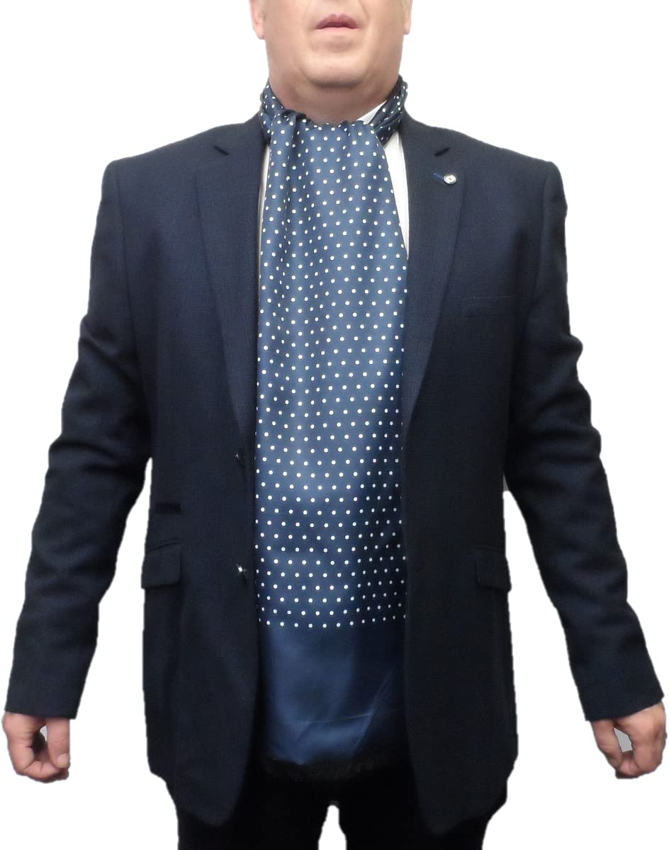 Mazeys Men's Navy Retro Mod Polka Dot Scarf… (Navy)