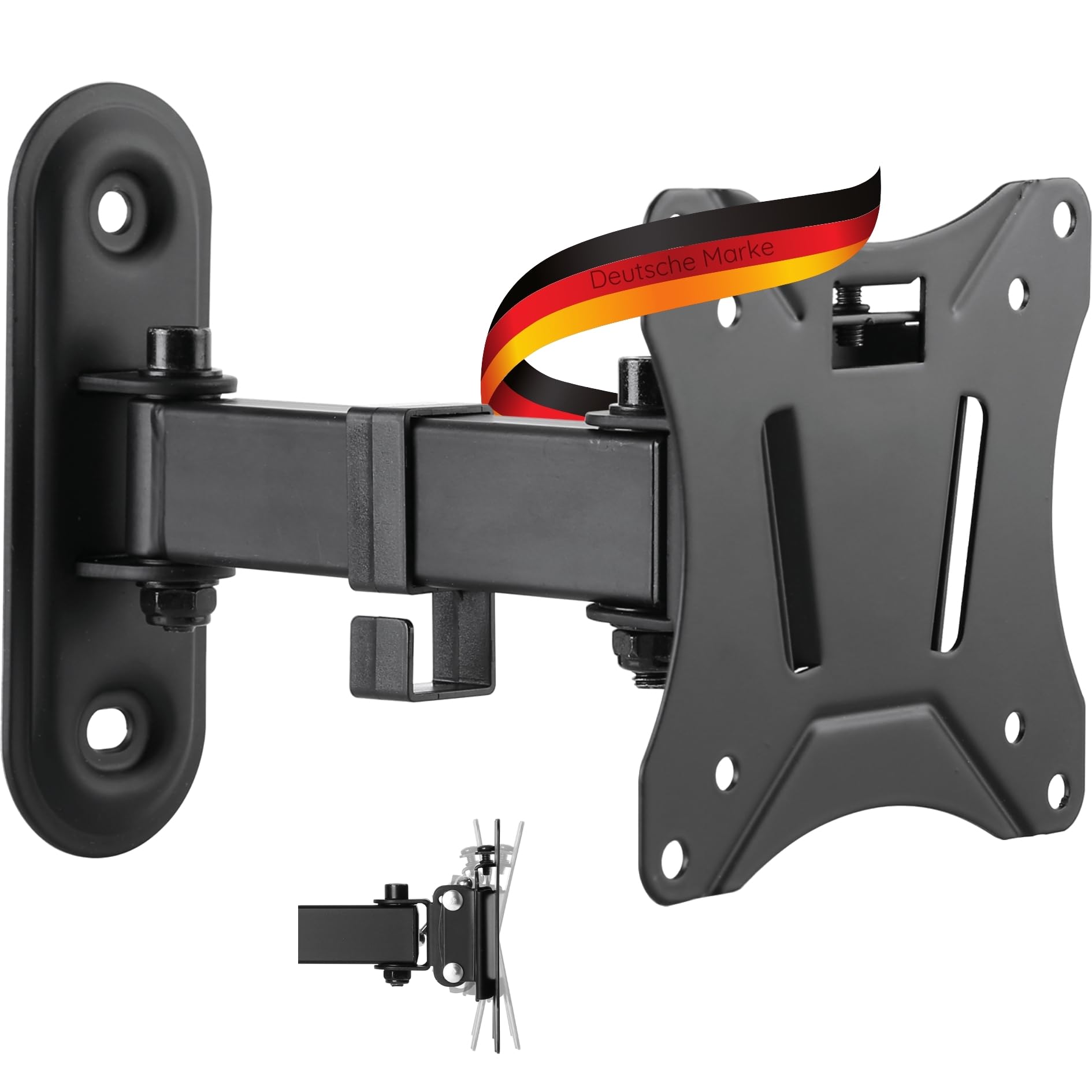 SCHWAIGER -9390 TV muurbeugel | kantelbaar, draaibaar | 33-74 cm | 13-29 inch | beugel voor LED 4K OLED | max. belasting 25 kg | wandafstand tot 19,6 cm | max. VESA standaard 100x100 | zwart