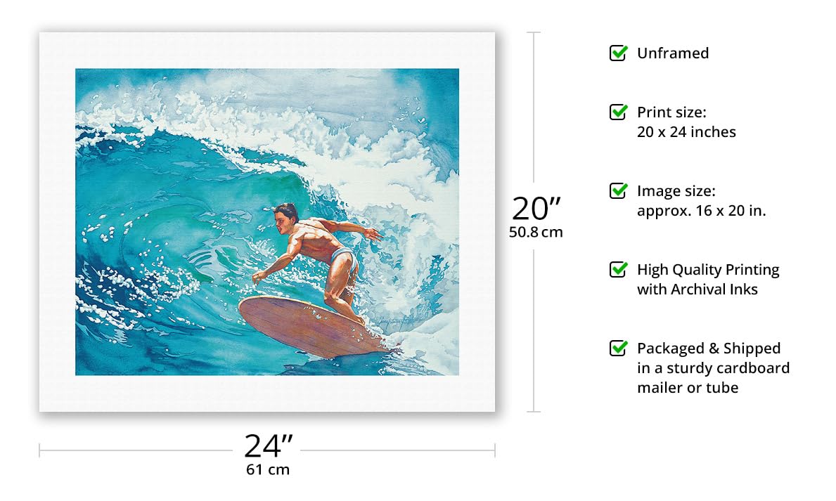 Amazon.com: Ride the Wave (Heʻe Ka Nalu) - Hawaiian Surfer - From