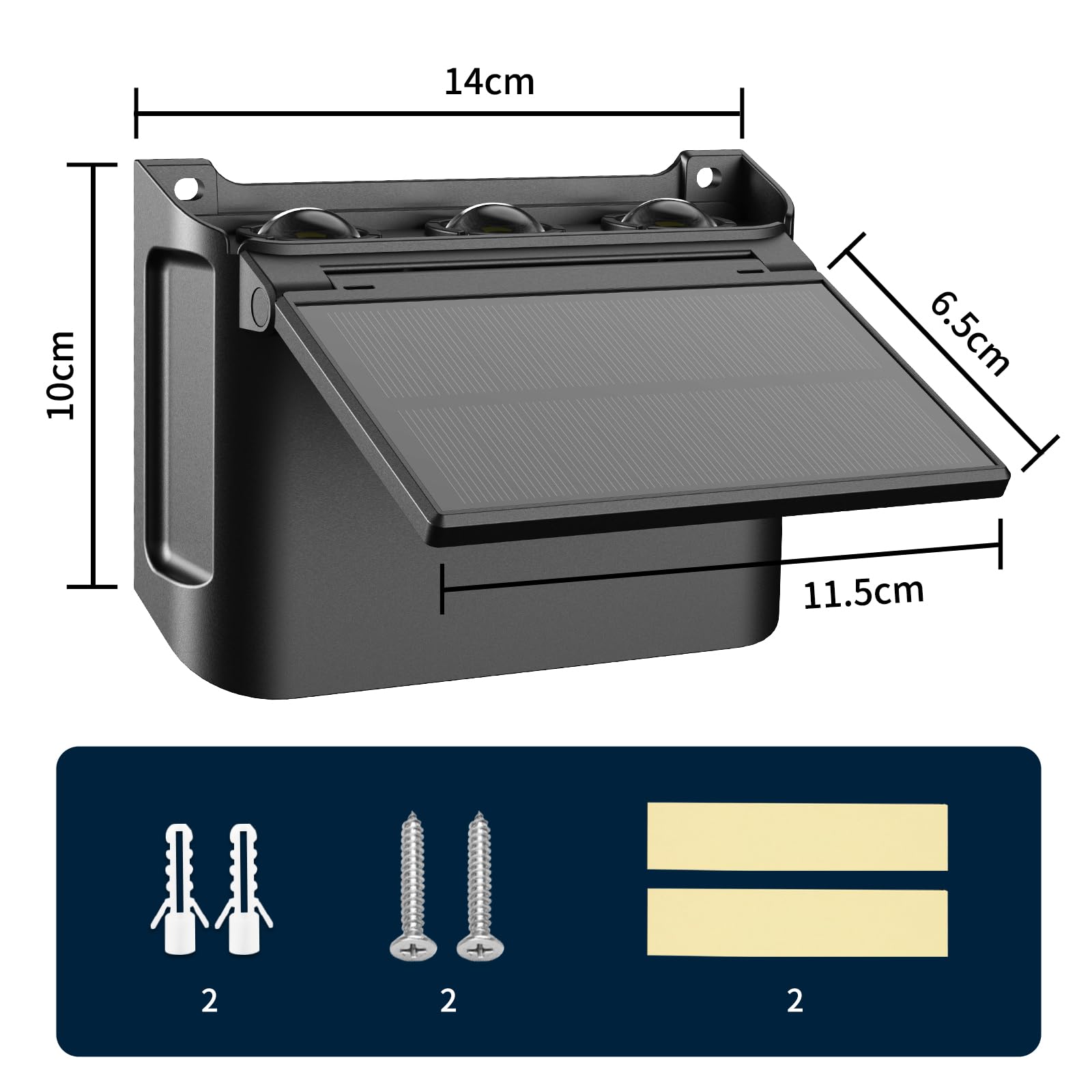 INTELAMP Solar Wandleuchten für Außen Garten Up und Down 3 Farben, 4-Stück | IP65 Wasserdicht Solarleuchten mit Fernbedienun, für Deck Porch Zaun Hof Garten hausnummer