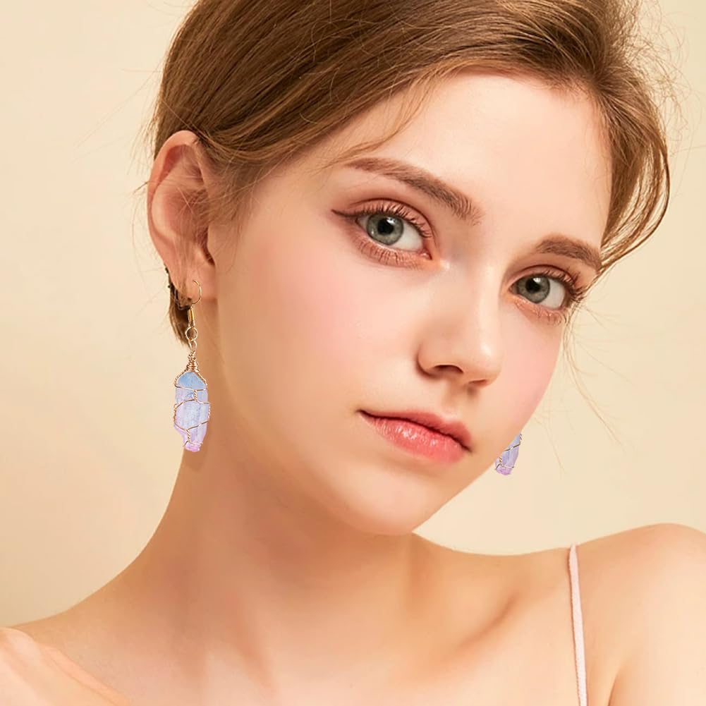 FINGERINSPIRE 16 Piezas De Colgantes De Cuarzo Transparente Natural A  Granel De Aproximadamente 1.260 In De, image size:1001x1001