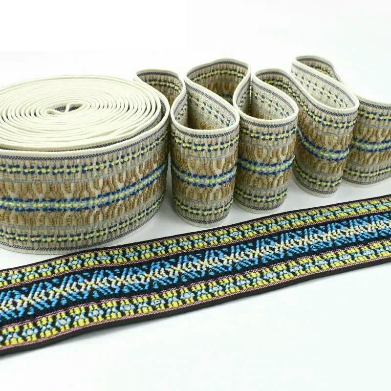 Cinta elástica de jacquard de colores de 2, 3 y 5 m (50 mm) para ropa, faldas, pantalones, cinturones, accesorios de costura DIY - 08-50 mm - N.° EB115-5 metros